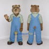 Custom Brown Blue and Green Farmer Bear Mascot Costume Adult Full Body Suit for Farm Events Custom Brown Blue and Green Farmer Bear Mascot Costume Adult Full Body Suit for Farm Events