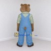 Custom Brown Blue and Green Farmer Bear Mascot Costume Adult Full Body Suit for Farm Events Custom Brown Blue and Green Farmer Bear Mascot Costume Adult Full Body Suit for Farm Events