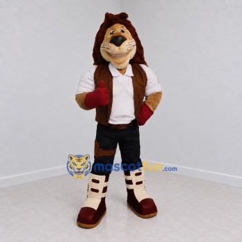 Custom Brown and White Adventurer Lion Mascot Costume Adult Full Body Suit for Themed Events Custom Brown and White Adventurer Lion Mascot Costume Adult Full Body Suit for Themed Events