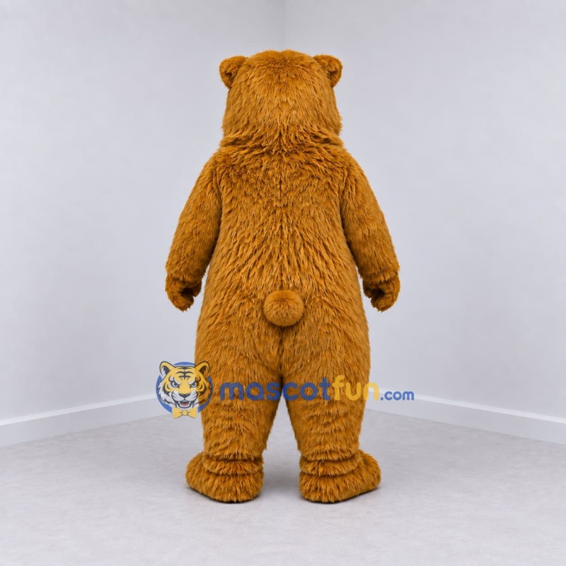 Custom Golden Brown Bear Mascot Costume Adult Full Body Suit for Wildlife Events Custom Golden Brown Bear Mascot Costume Adult Full Body Suit for Wildlife Events