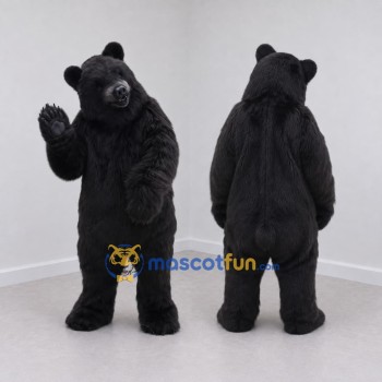 Custom Black Bear Mascot Costume Adult Full Body Suit for Wildlife Events