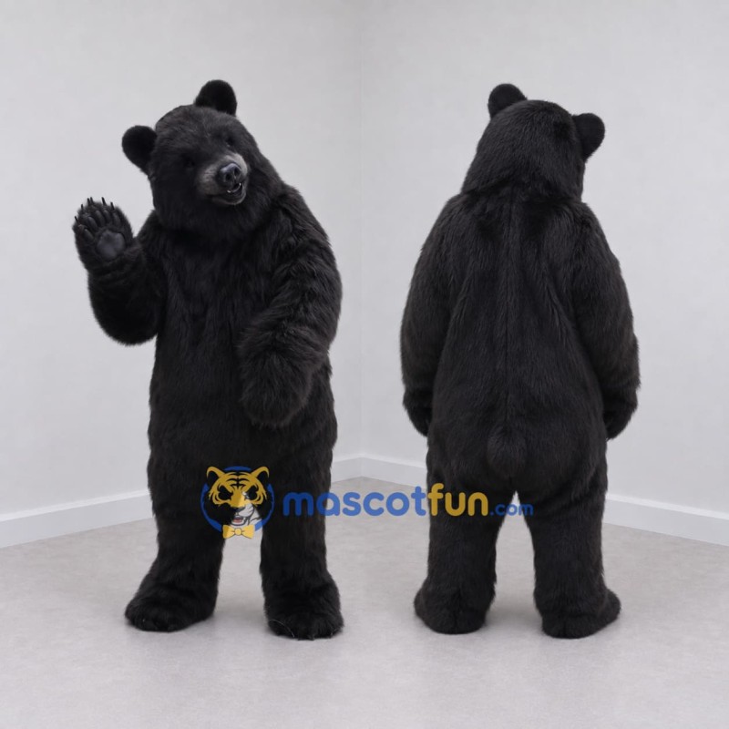 Custom Black Bear Mascot Costume Adult Full Body Suit for Wildlife Events Custom Black Bear Mascot Costume Adult Full Body Suit for Wildlife Events