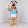 Custom Tan and Blue Dog Mascot Costume Adult Full Body Suit for School Events Custom Tan and Blue Dog Mascot Costume Adult Full Body Suit for School Events