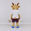 Custom Tan White and Burgundy Goat Mascot Costume Adult Full Body Suit for School Events