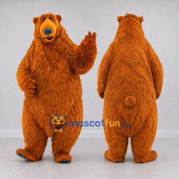 Custom Orange Bear Mascot Costume Adult Full Body Suit for Children's Events