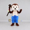 Custom Brown White and Blue Monkey Mascot Costume Adult Full Body Suit for Children's Events