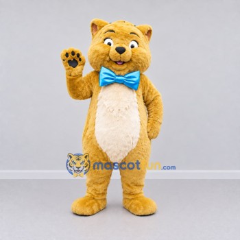 Custom Yellow and Cream Cat Mascot Costume Adult Full Body Suit for Children's Events Custom Yellow and Cream Cat Mascot Costume Adult Full Body Suit for Children's Events