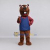 Custom Brown Red and Blue Beaver Mascot Costume Adult Full Body Suit for Community Events