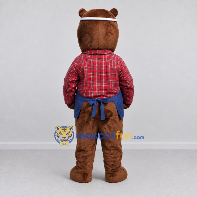 Custom Brown Red and Blue Beaver Mascot Costume Adult Full Body Suit for Community Events