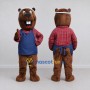 Custom Brown Red and Blue Beaver Mascot Costume Adult Full Body Suit for Community Events