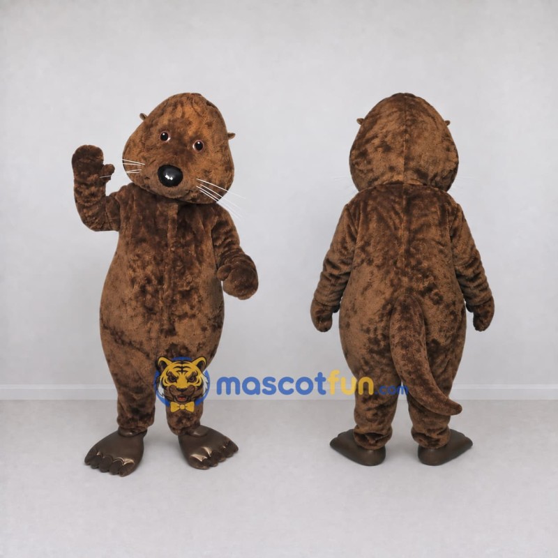 Custom Brown Otter Mascot Costume Adult Full Body Suit for Aquatic Events