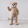 Custom Beige and White Teddy Bear Mascot Costume Adult Full Body Suit for Children's Events Custom Beige and White Teddy Bear Mascot Costume Adult Full Body Suit for Children's Events