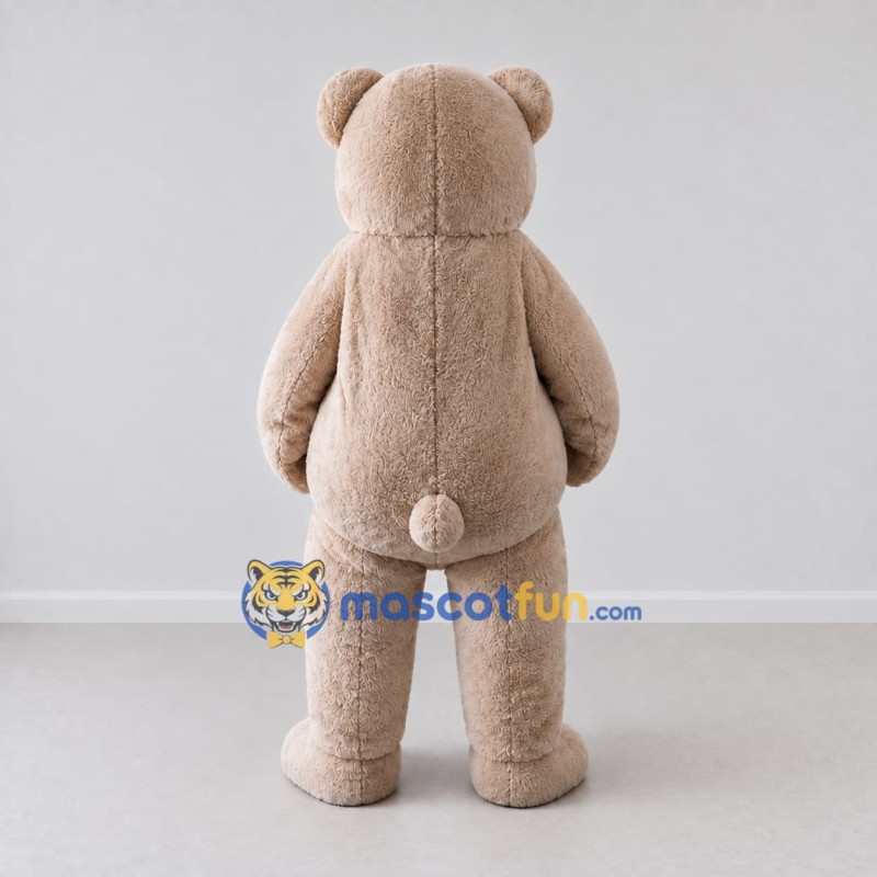 Custom Beige and White Teddy Bear Mascot Costume Adult Full Body Suit for Children's Events Custom Beige and White Teddy Bear Mascot Costume Adult Full Body Suit for Children's Events