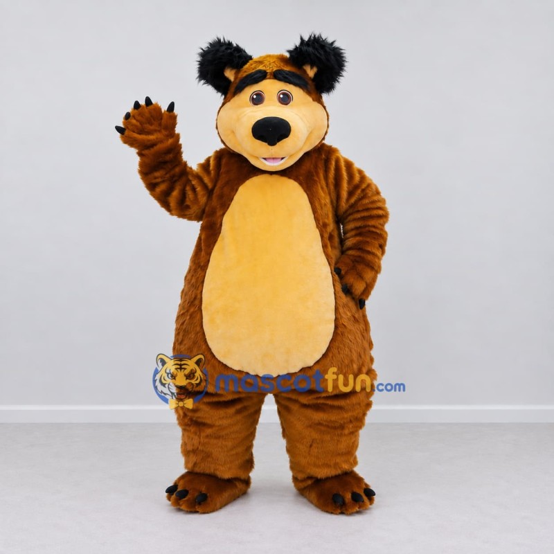 Custom Brown and Tan Bear Mascot Costume Adult Full Body Suit for Children's Events Custom Brown and Tan Bear Mascot Costume Adult Full Body Suit for Children's Events