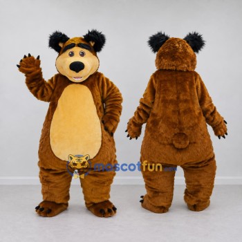 Custom Brown and Tan Bear Mascot Costume Adult Full Body Suit for Children's Events