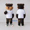 Custom Dark Brown and White Beaver Mascot Costume Adult Full Body Suit for School Events