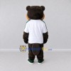 Custom Dark Brown and White Beaver Mascot Costume Adult Full Body Suit for School Events