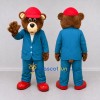 Custom Brown Blue and Red Bear Mascot Costume Adult Full Body Suit for Themed Events