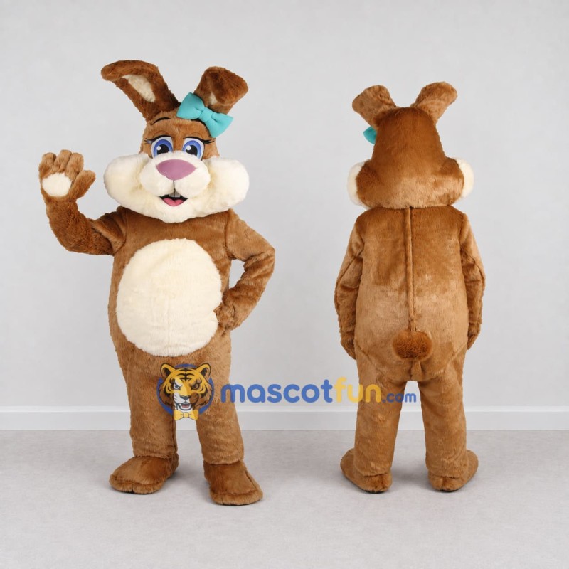 Custom Brown and Cream Rabbit Mascot Costume Adult Full Body Suit for Easter Events Custom Brown and Cream Rabbit Mascot Costume Adult Full Body Suit for Easter Events