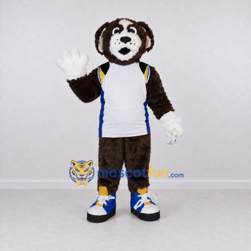 Custom Brown and White Monkey Mascot Costume Adult Full Body Suit for Sports Events Custom Brown and White Monkey Mascot Costume Adult Full Body Suit for Sports Events