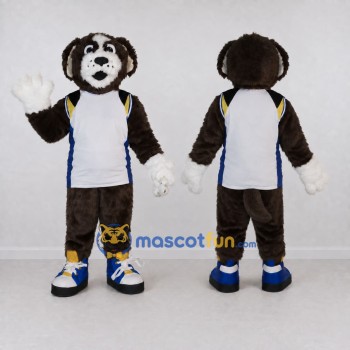 Custom Brown and White Monkey Mascot Costume Adult Full Body Suit for Sports Events