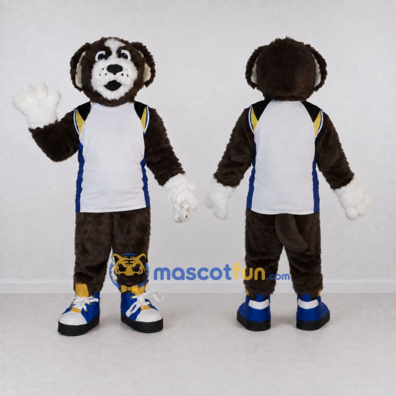 Custom Brown and White Monkey Mascot Costume Adult Full Body Suit for Sports Events Custom Brown and White Monkey Mascot Costume Adult Full Body Suit for Sports Events