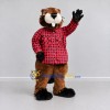 Custom Brown Red and Black Lumberjack Beaver Mascot Costume Adult Full Body Suit for Community Events Custom Brown Red and Black Lumberjack Beaver Mascot Costume Adult Full Body Suit for Community Events