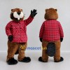 Custom Brown Red and Black Lumberjack Beaver Mascot Costume Adult Full Body Suit for Community Events Custom Brown Red and Black Lumberjack Beaver Mascot Costume Adult Full Body Suit for Community Events