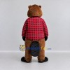 Custom Brown Red and Black Lumberjack Beaver Mascot Costume Adult Full Body Suit for Community Events Custom Brown Red and Black Lumberjack Beaver Mascot Costume Adult Full Body Suit for Community Events