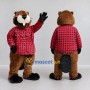 Custom Brown Red and Black Lumberjack Beaver Mascot Costume Adult Full Body Suit for Community Events