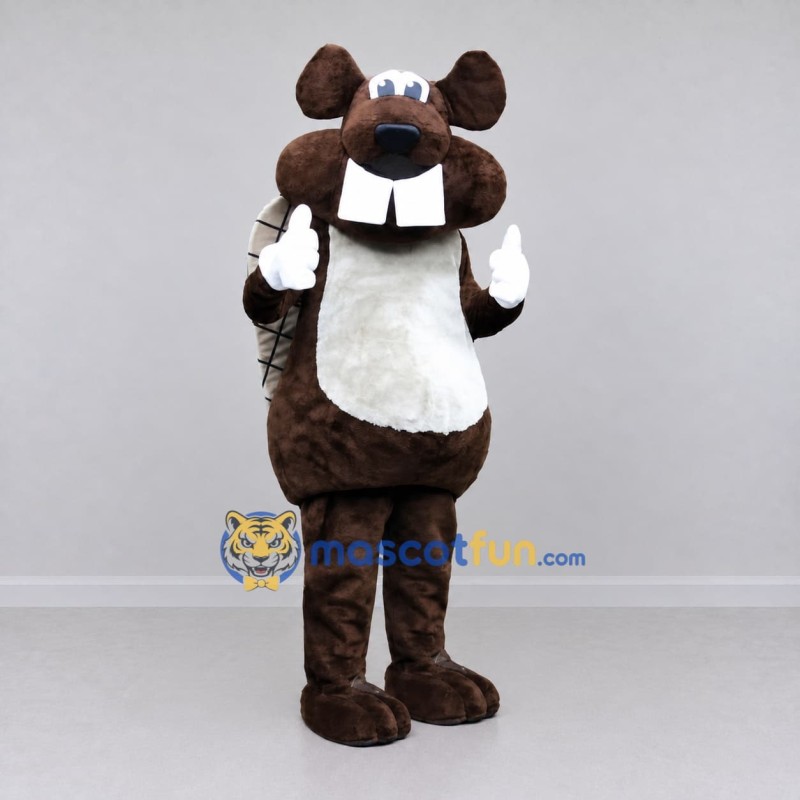Custom Brown and White Beaver Mascot Costume Adult Full Body Suit for Nature Events Custom Brown and White Beaver Mascot Costume Adult Full Body Suit for Nature Events