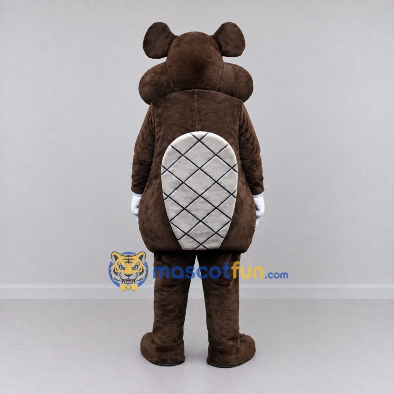 Custom Brown and White Beaver Mascot Costume Adult Full Body Suit for Nature Events Custom Brown and White Beaver Mascot Costume Adult Full Body Suit for Nature Events