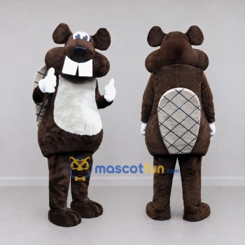 Custom Brown and White Beaver Mascot Costume Adult Full Body Suit for Nature Events