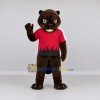 Custom Dark Brown and Red Beaver Mascot Costume Adult Full Body Suit for Sports Events