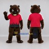 Custom Dark Brown and Red Beaver Mascot Costume Adult Full Body Suit for Sports Events
