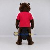 Custom Dark Brown and Red Beaver Mascot Costume Adult Full Body Suit for Sports Events