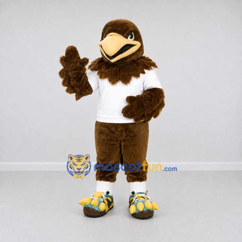 Custom Brown and White Eagle Mascot Costume Adult Full Body Suit for Sports Events Custom Brown and White Eagle Mascot Costume Adult Full Body Suit for Sports Events
