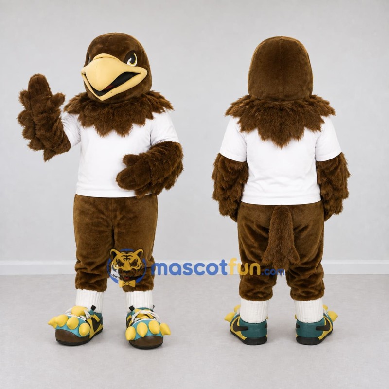 Custom Brown and White Eagle Mascot Costume Adult Full Body Suit for Sports Events Custom Brown and White Eagle Mascot Costume Adult Full Body Suit for Sports Events