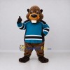 Custom Brown and Teal Hockey Beaver Mascot Costume Adult Full Body Suit for Sports Events Custom Brown and Teal Hockey Beaver Mascot Costume Adult Full Body Suit for Sports Events