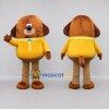 Custom Brown and Yellow Dog Mascot Costume Adult Full Body Suit for Children's Events