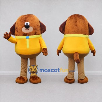 Custom Brown and Yellow Dog Mascot Costume Adult Full Body Suit for Children's Events