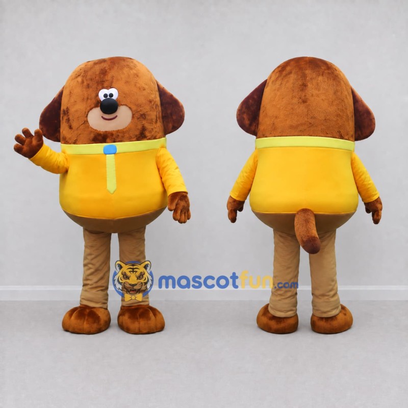 Custom Brown and Yellow Dog Mascot Costume Adult Full Body Suit for Children's Events