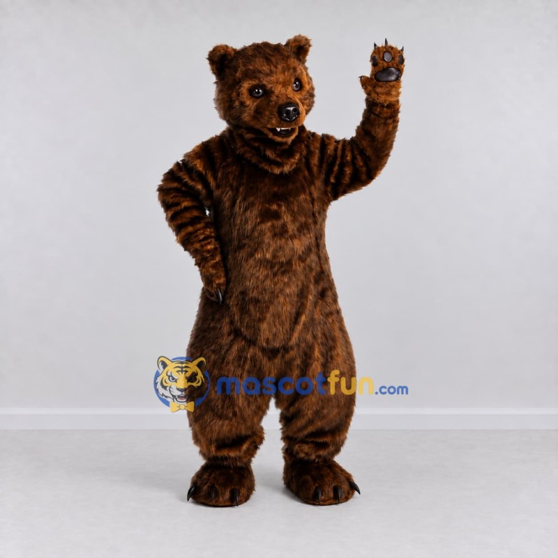 Custom Dark Brown Bear Mascot Costume Adult Full Body Suit for Wildlife Events