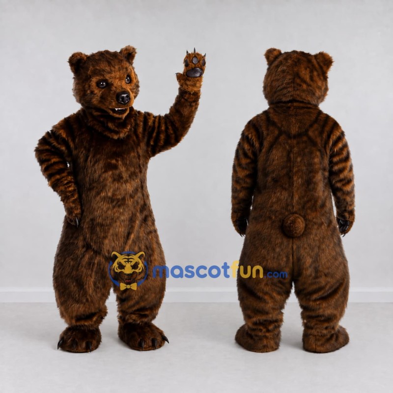 Custom Dark Brown Bear Mascot Costume Adult Full Body Suit for Wildlife Events