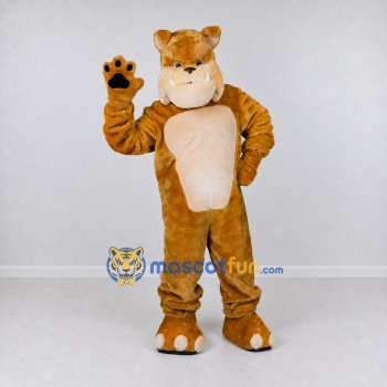 Custom Golden Brown and Cream Cat Mascot Costume Adult Full Body Suit for School Events