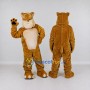 Custom Golden Brown and Cream Cat Mascot Costume Adult Full Body Suit for School Events