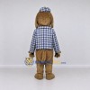Custom Brown Blue and White Detective Dog Mascot Costume Adult Full Body Suit for Themed Events