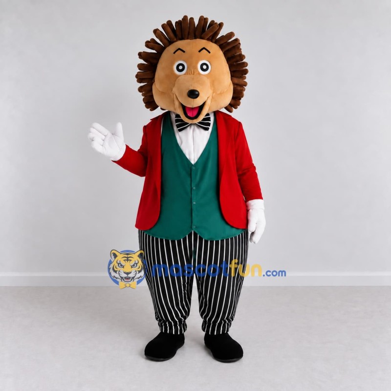 Custom Brown Red and Green Hedgehog Mascot Costume Adult Full Body Suit for Storytelling Events Custom Brown Red and Green Hedgehog Mascot Costume Adult Full Body Suit for Storytelling Events