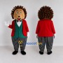Custom Brown Red and Green Hedgehog Mascot Costume Adult Full Body Suit for Storytelling Events