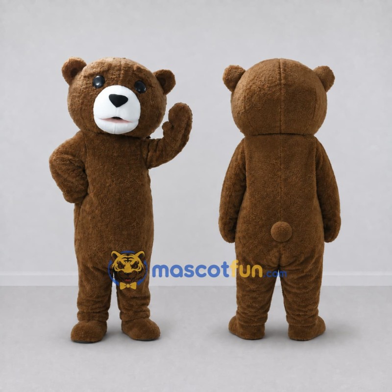 Custom Brown and White Teddy Bear Mascot Costume Adult Full Body Suit for Children's Events Custom Brown and White Teddy Bear Mascot Costume Adult Full Body Suit for Children's Events